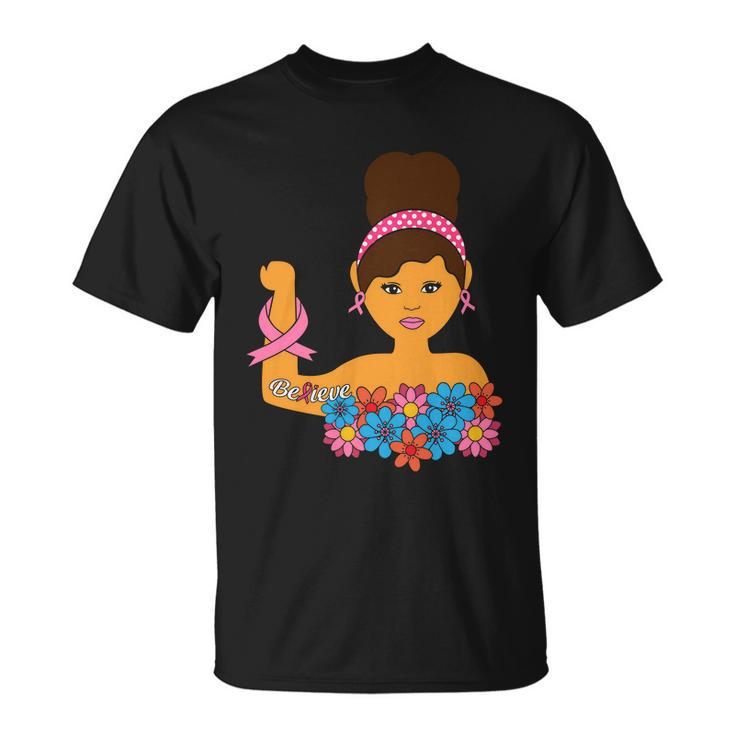 Breast Cancer Warrior Breast Cancer Awareness Flower Awareness Unisex T-Shirt