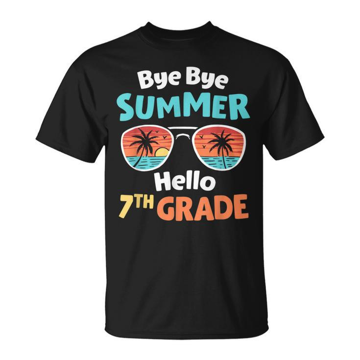 Bye Bye Summer Hello 7Th Grade First Day Back To School Kids  Unisex T-Shirt