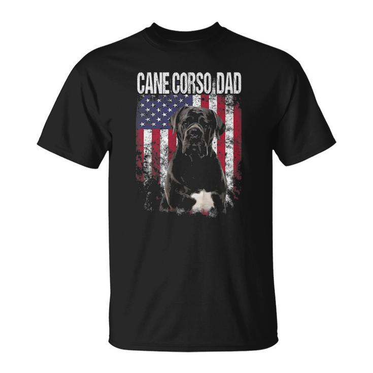 Cane Corso Dad With Proud American Flag Dog Lover T-shirt