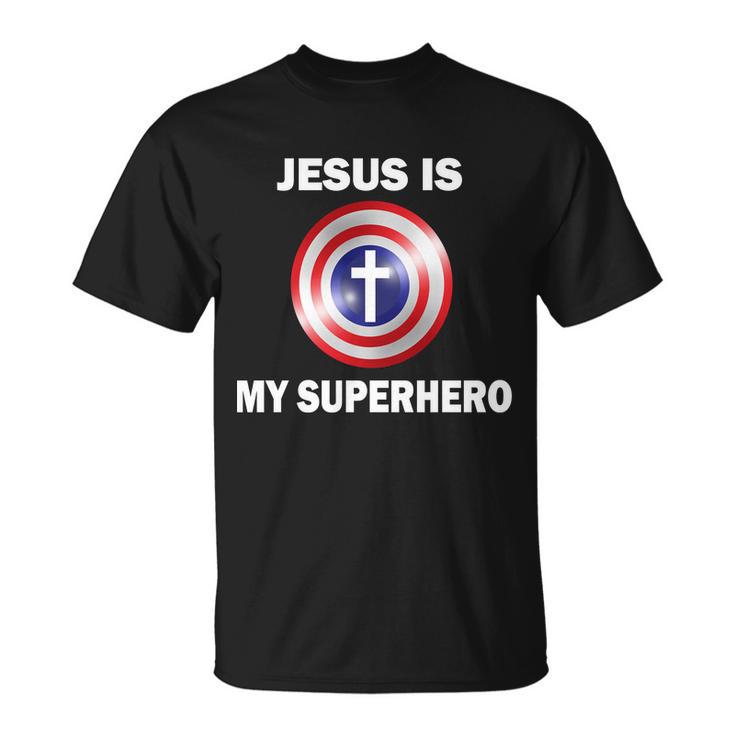 Captain Jesus Is My Superhero Cross Logo Unisex T-Shirt