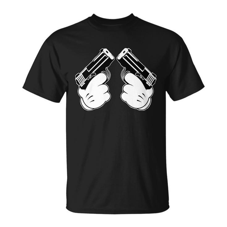 Cartoon Guns Hands Pistol Unisex T-Shirt