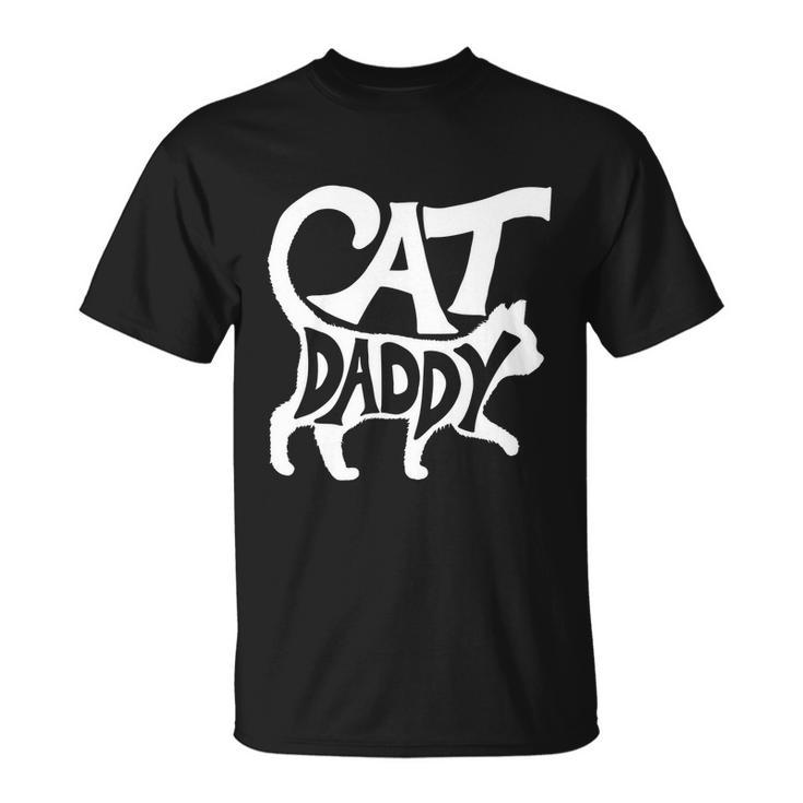 Cat Daddy Cat Dad Simple Minimalist Lettering T-shirt