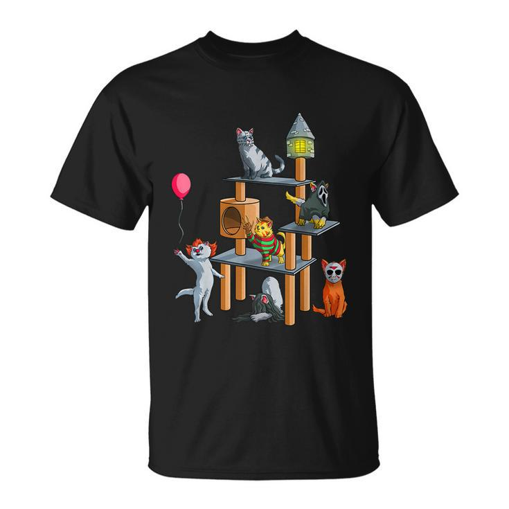 Cat Horror Movies Cute Halloween For Cat Kitty Lovers Tshirt T-Shirt