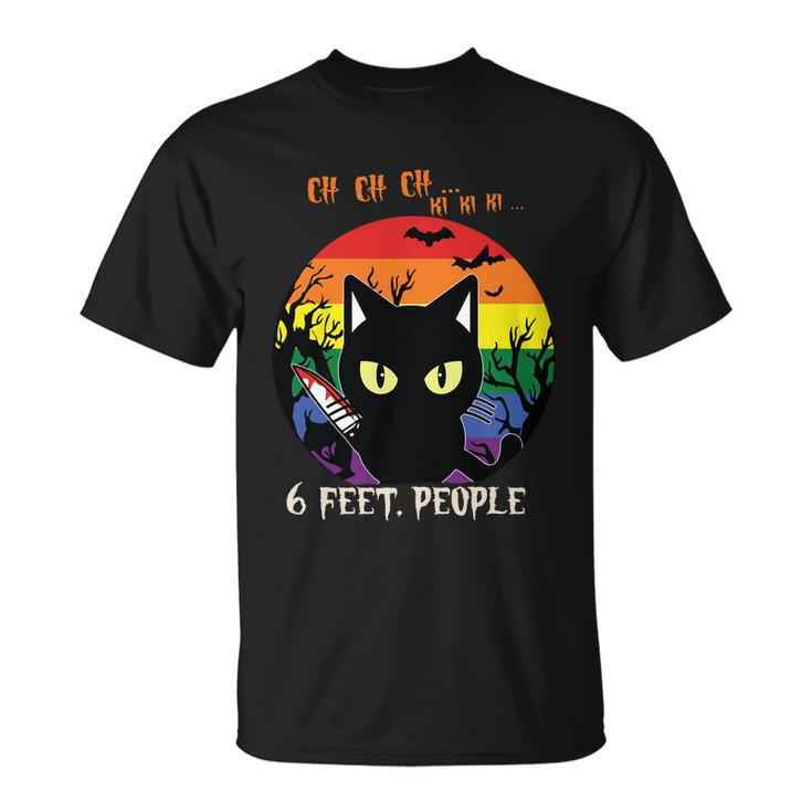 Cat Lgbt 6 Feet People Funny Halloween Kitten Gifts Unisex T-Shirt