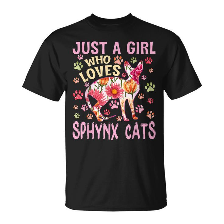 Cat Lover Just A Girl Who Loves Sphynx Cats T-shirt