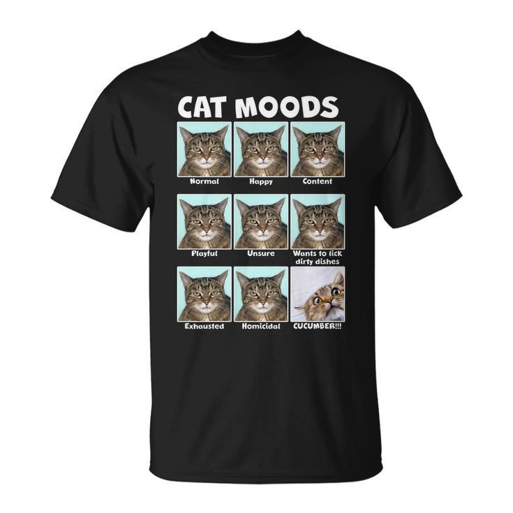 Cat Moods Funny Meme Tshirt Unisex T-Shirt