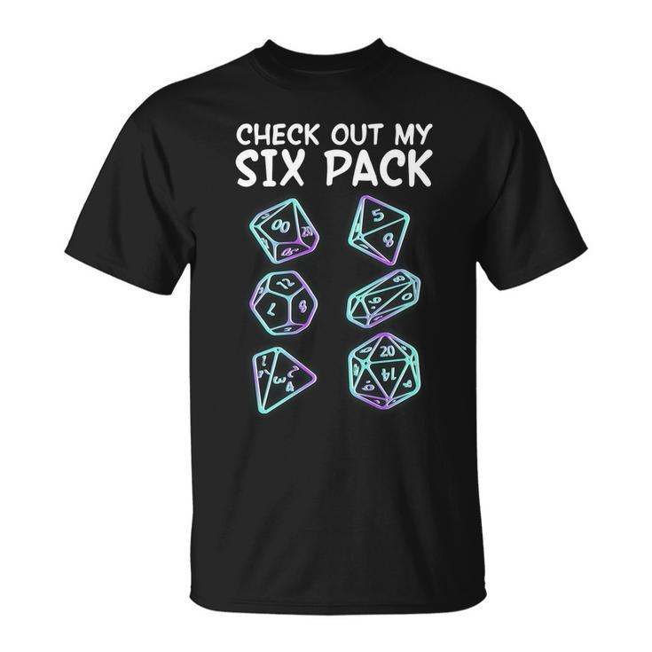 Check Out My Six Pack Dnd Dice Dungeons And Dragons Tshirt Unisex T-Shirt