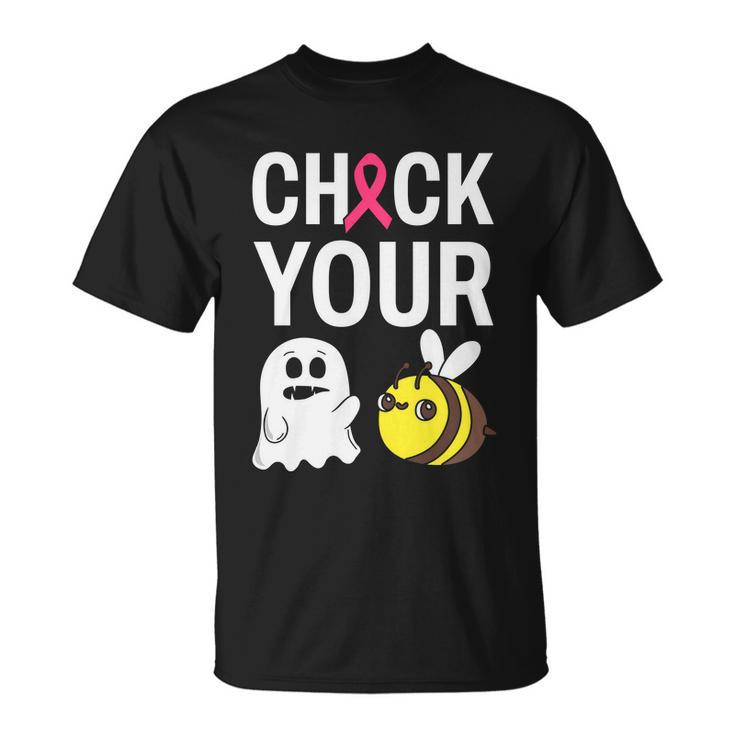 Check Your Boo Bees Breast Cancer Squad Breast Cancer Awareness Unisex T-Shirt
