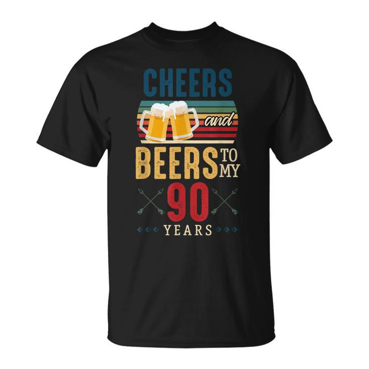 Cheers And Beers To My 90 Years 90Th Birthday  Unisex T-Shirt