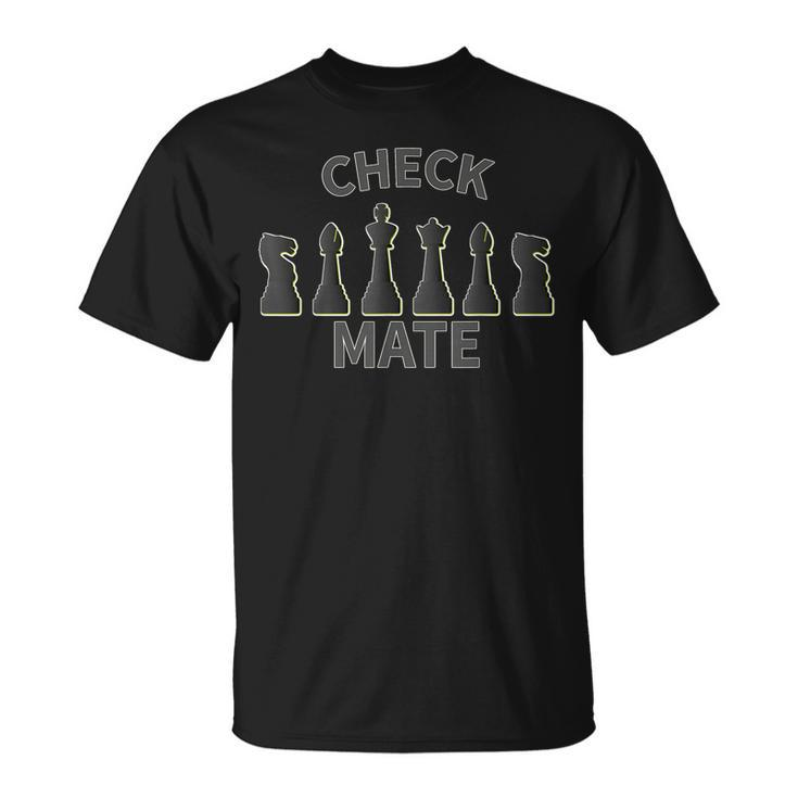 Chess Pieces  King Queen Bishop Rook Pawn Checkmate Unisex T-Shirt