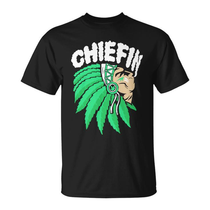 Chiefin Smoke Weed Native American Unisex T-Shirt