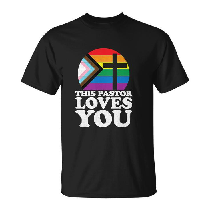 Christian Ally Inclusive Pride Clergy This Pastor Loves You Unisex T-Shirt