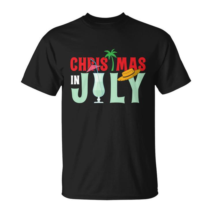 Christmas In July Merry Christmas Summer Funny Santa Unisex T-Shirt