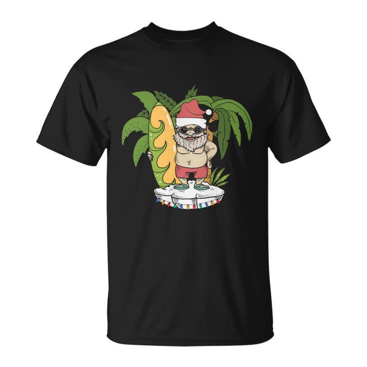 Christmas July Hawaiian Santa Surf Christmas In July Unisex T-Shirt