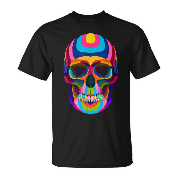 Colorful Sugar Skeleton Scull Halloween Party Costume   Unisex T-Shirt