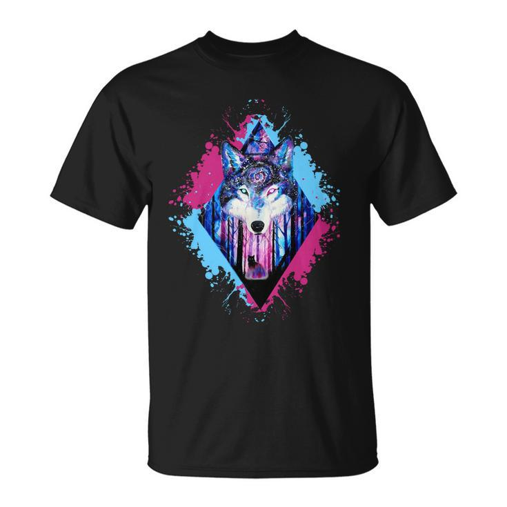 Colorful Wolf Painting Wolves Lover Unisex T-Shirt
