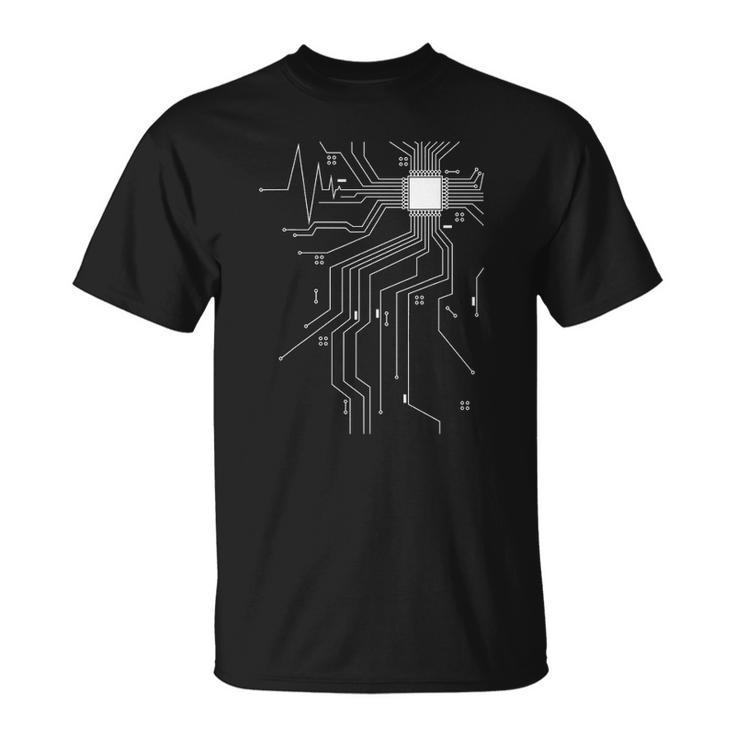 Computer Scientist Programmer Cpu Heart Board Funny Nerd V2 Unisex T-Shirt