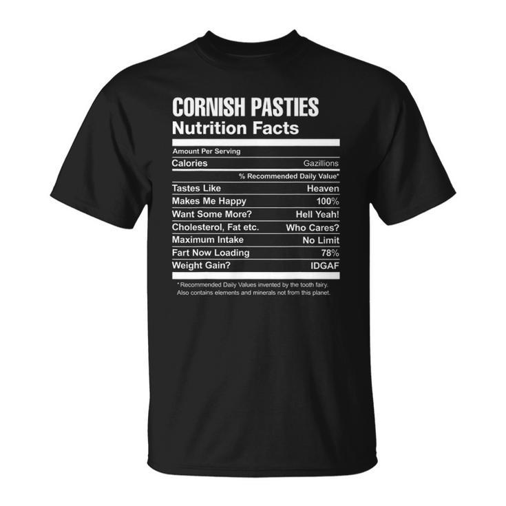 Cornish Pasties Nutrition Facts Funny Unisex T-Shirt