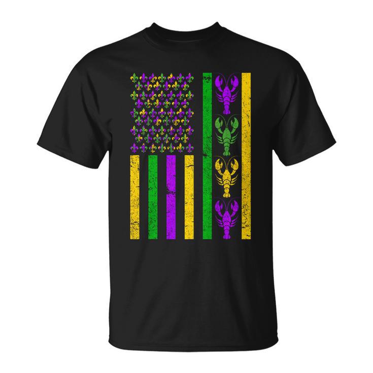 Crawfish Fleur-De-Lis Flag Mardi Gras Tshirt Unisex T-Shirt