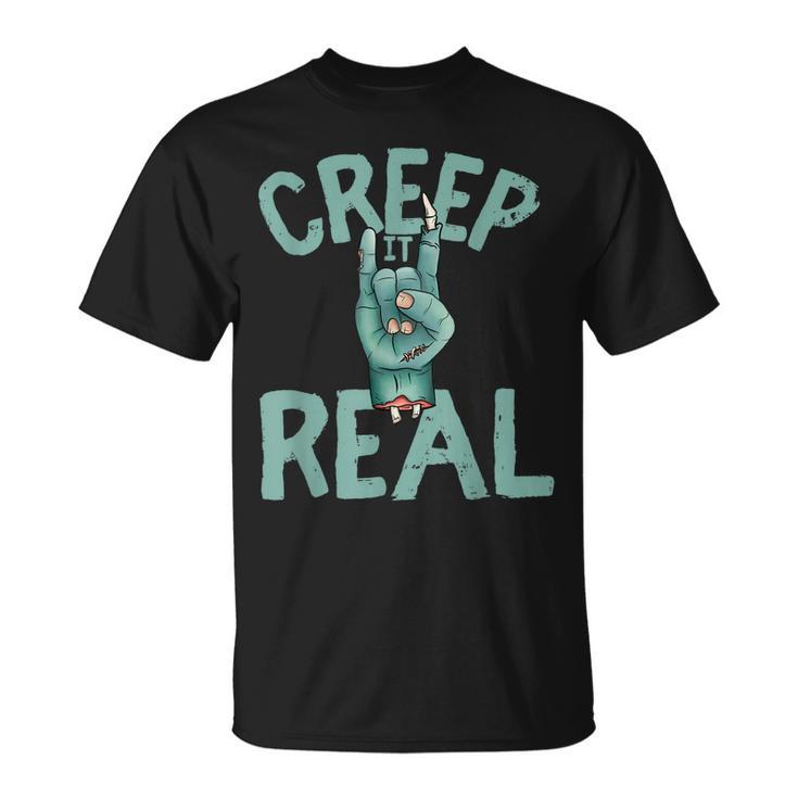 Creep It Real Rocker Zombie Halloween Unisex T-Shirt
