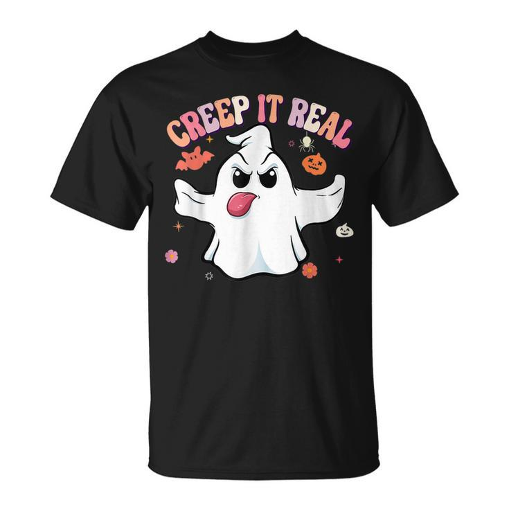 Creep It Real Ghost Boys Girls Halloween Costume T-shirt