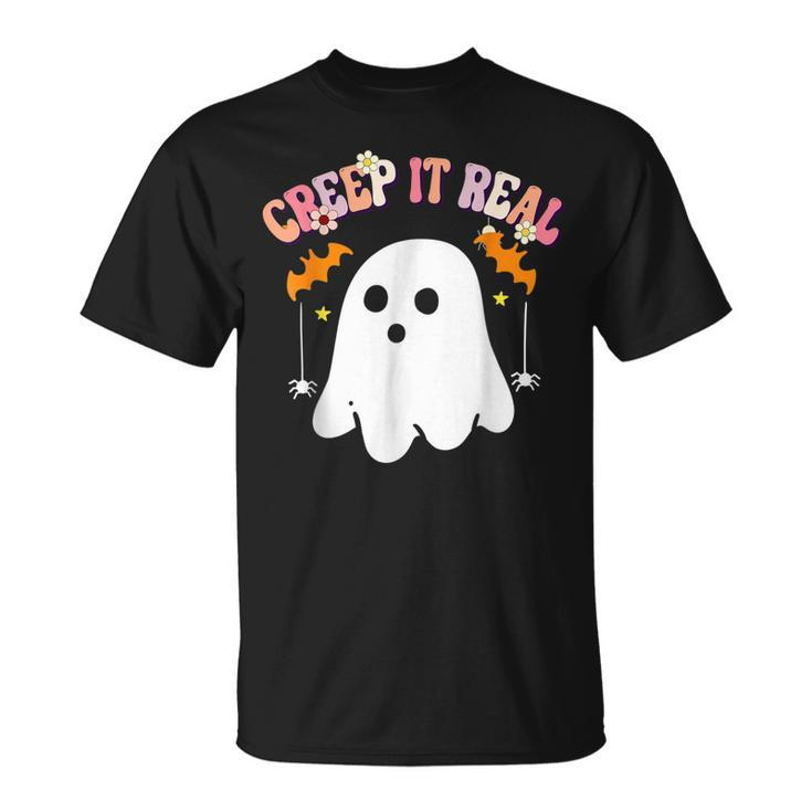 Creep It Real Ghost Boys Girls Halloween Costume T-shirt