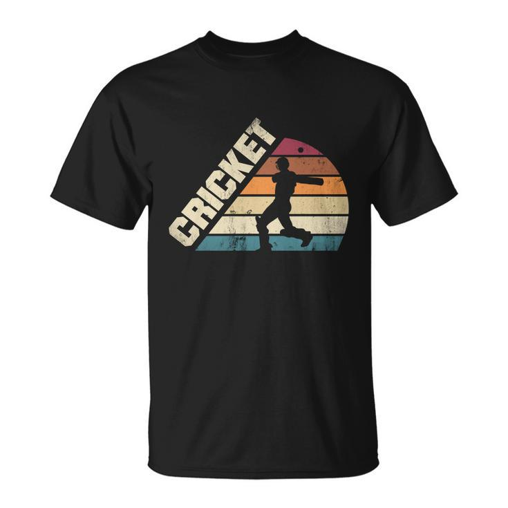 Cricket Sport Game Cricket Player Silhouette Cool Gift Unisex T-Shirt