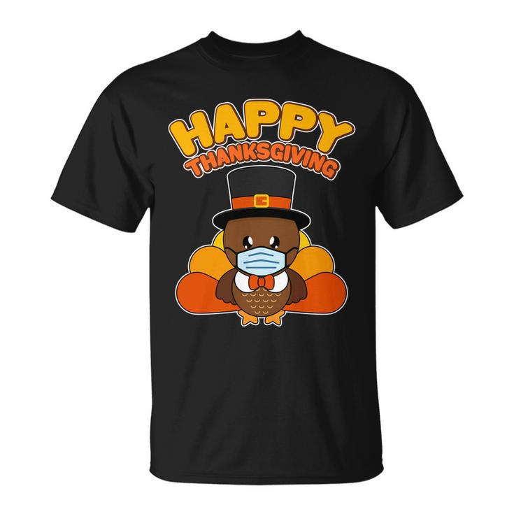 Cute Happy Thanksgiving Quarantine Turkey Mask Tshirt Unisex T-Shirt