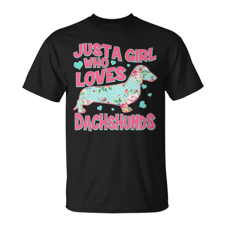 Cute Just A Girl Who Loves Dachshunds Unisex T-Shirt