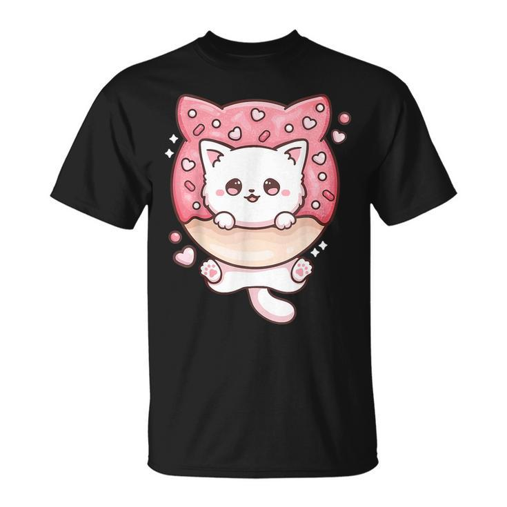 Cute Kawaii Cats Donut Anime Lover Otaku Cats Japanese T-shirt - Thegiftio