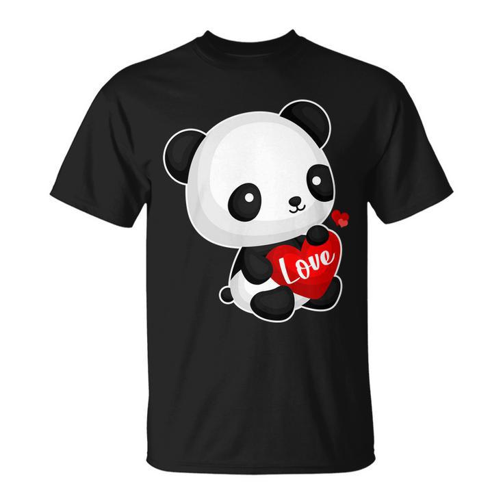 Cute Panda Holding A  Heart Unisex T-Shirt