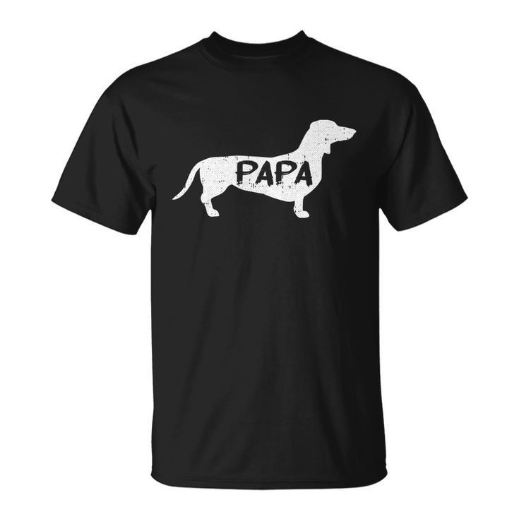 Dachshund Papa Dog Cute Puppy Doggie Animal Lover Doxie Dad Gift Unisex T-Shirt