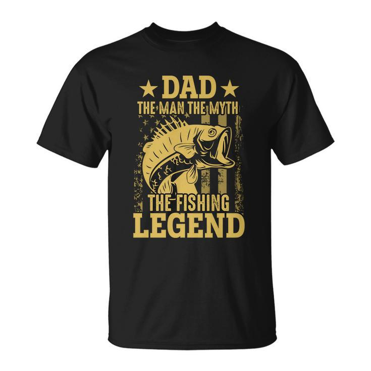 Dad Fishing Legend Flag Tshirt Unisex T-Shirt