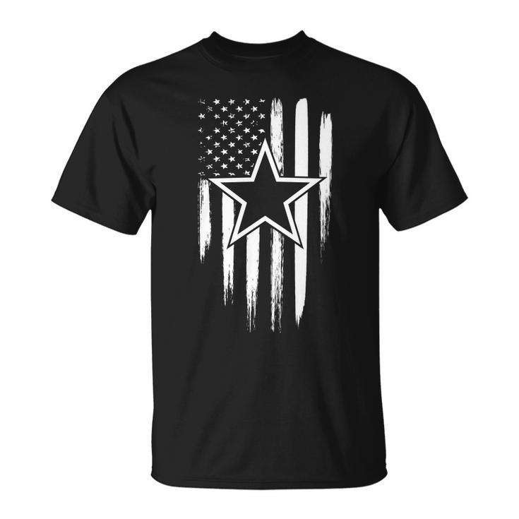 Dallas Tx Star Football Fan Distressed Us Flag Tshirt Unisex T-Shirt