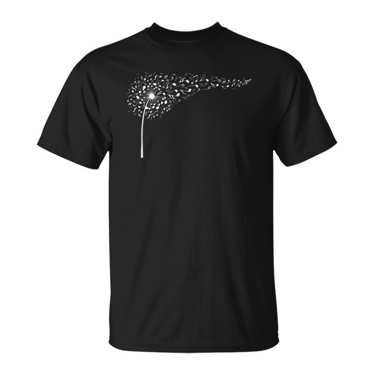 Dandelion Blowing Music Notes Cute Christmas Gift  Unisex T-Shirt