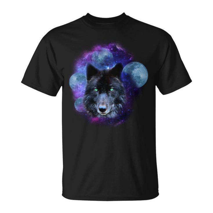 Dark Moon Wolf Galaxy Unisex T-Shirt