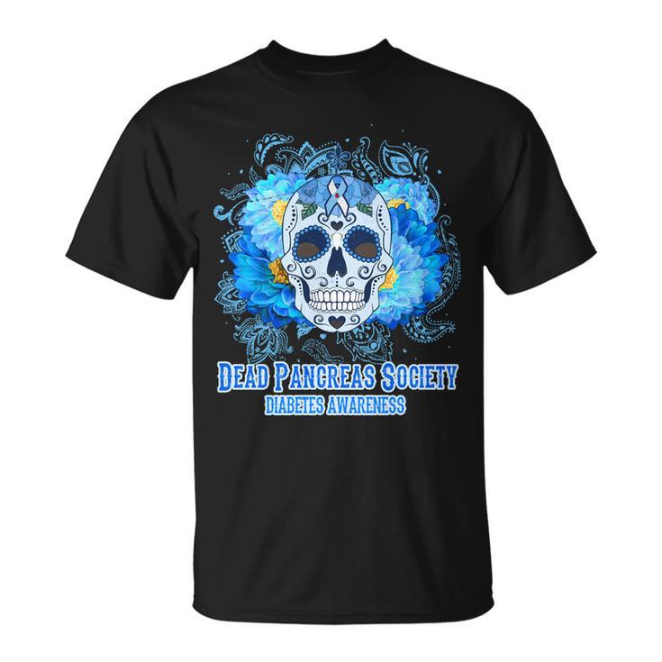 Dead Pancreas Society Diabetes Awareness Sugar Skull Unisex T-Shirt