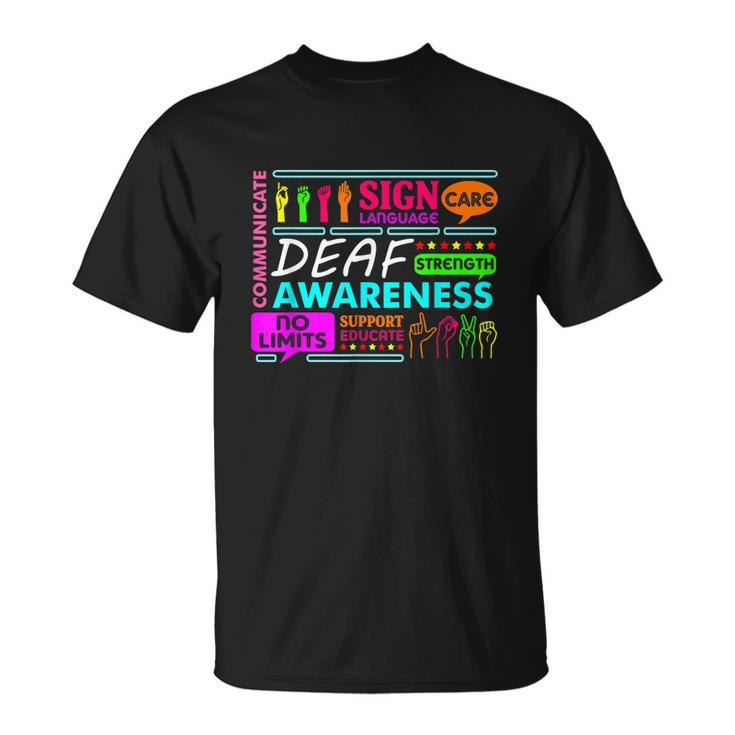 Deaf Awareness Sign Deafness Hearing Loss Warrior Tshirt Unisex T-Shirt