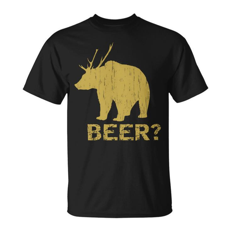 Deer Bear Beer Moose Elk Hunting Funny Tshirt Unisex T-Shirt