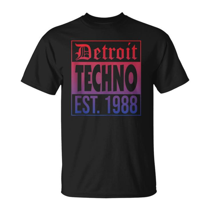 Detroit Techno Established 1988 Edm Rave T-shirt