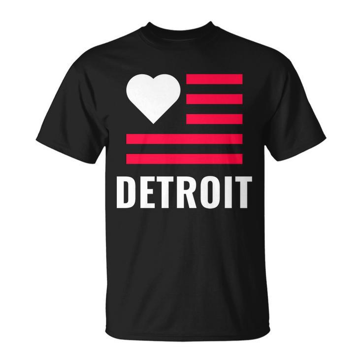 Detroit Usa Flag Love T-shirt