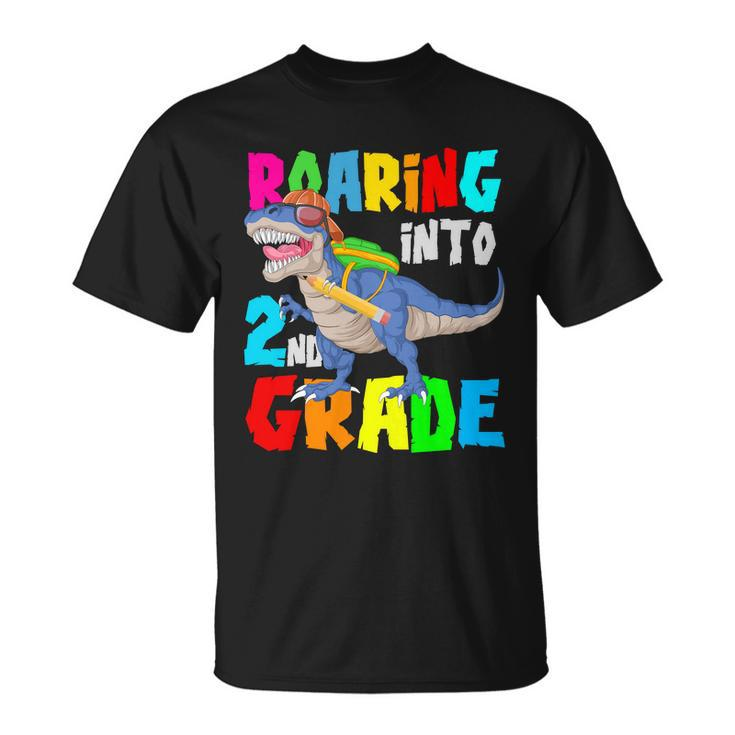 Dinosaur Roaring Into 2Nd Grade Unisex T-Shirt