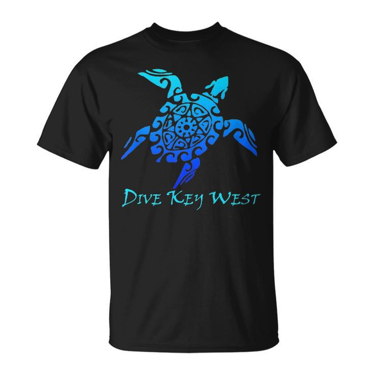 Dive Key West Vintage Tribal Turtle Scuba Vacation T-shirt