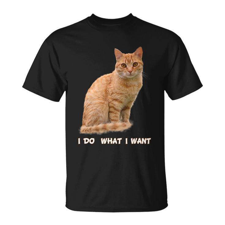Do What I Want Funny Orange Tabby Cat Lovers Gifts Unisex T-Shirt