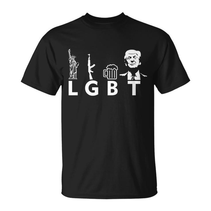 Donald Trump Lgbt Liberty Guns Beer Trump Tshirt Unisex T-Shirt