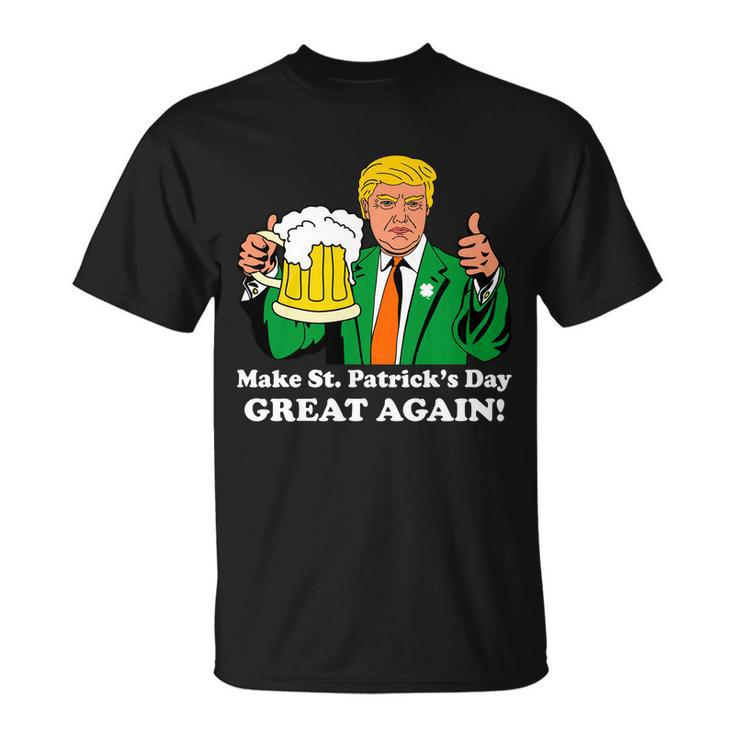 Donald Trump Make St Patricks Day Great Again Beer Drinking T-shirt