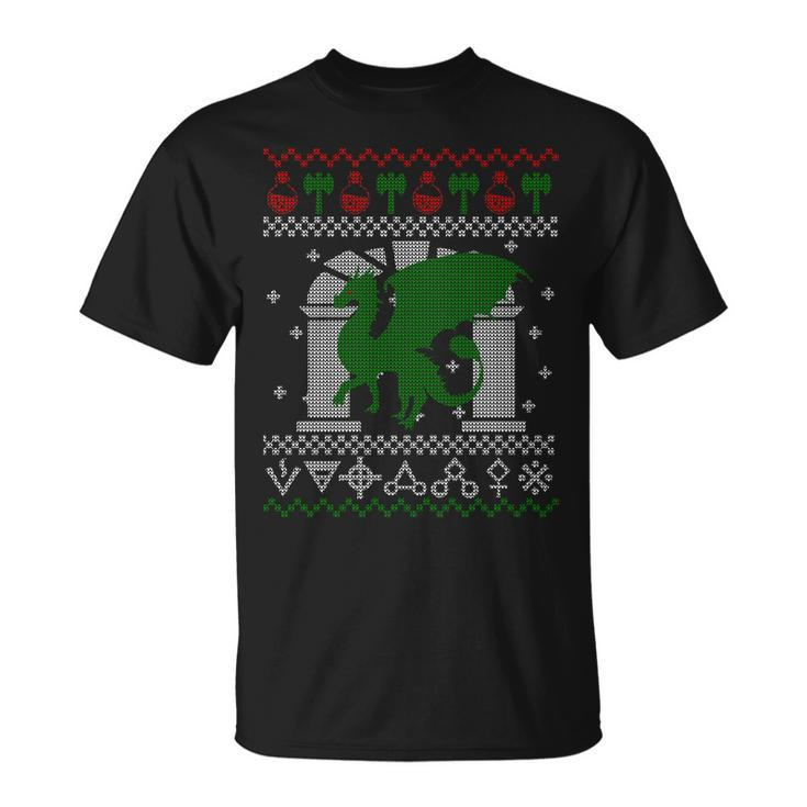 Dragon Dnd Ugly Christmas Sweater Unisex T-Shirt