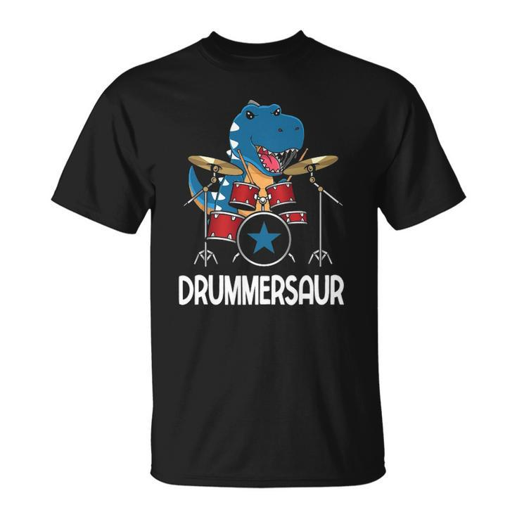 Drummersaur Percussionist Drummer For Kids Unisex T-Shirt