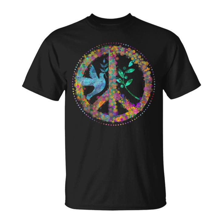 Earth Watercolor Peace Sign Unisex T-Shirt