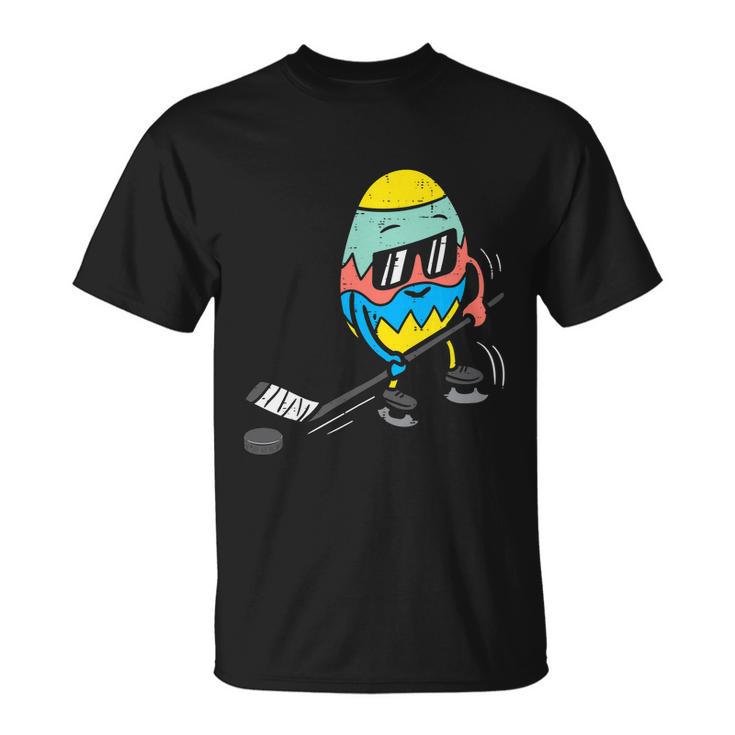 Easter Egg Playing Ice Hockey Cute Sports Men Boys Kid Unisex T-Shirt